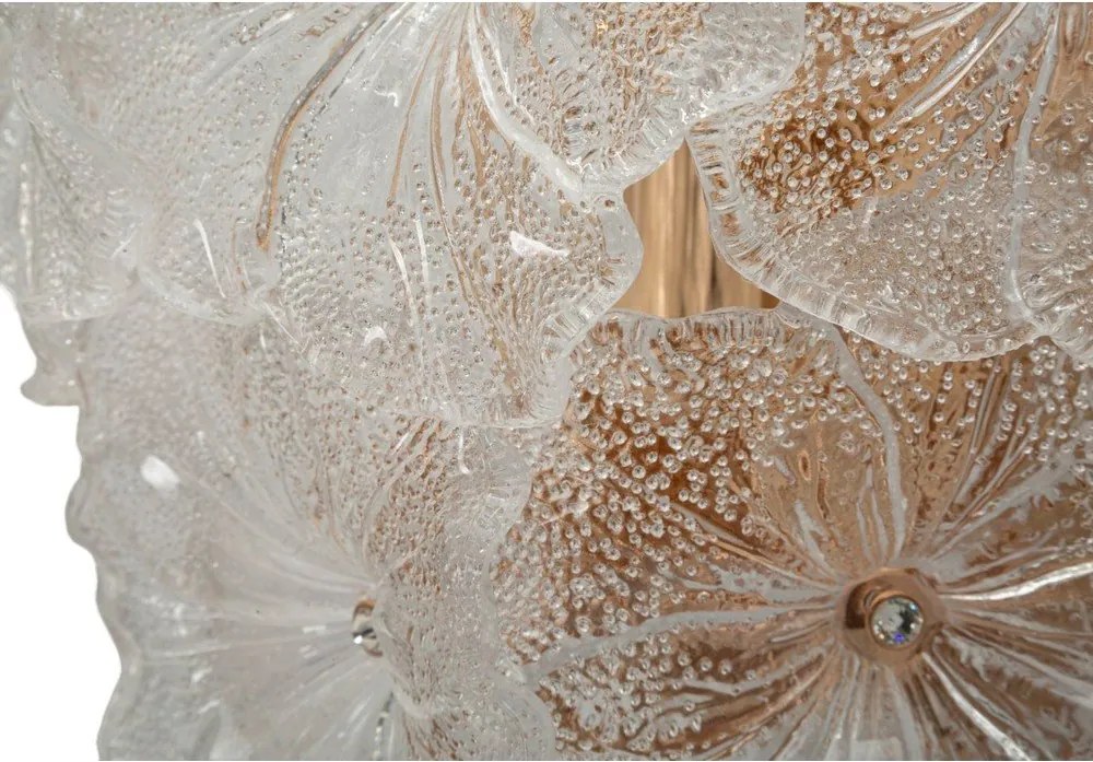 Aplică de perete aurie din sticlă Ibiscus – Mauro Ferretti