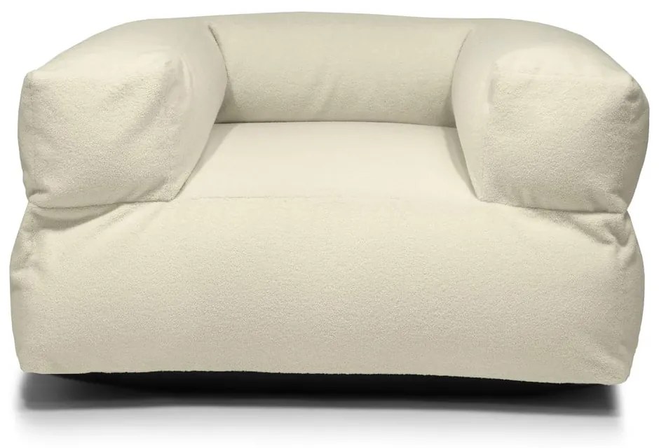 Fotoliu bean bag gri deschis cu tapițerie din țesătură bouclé MooG – SLOWDOWN