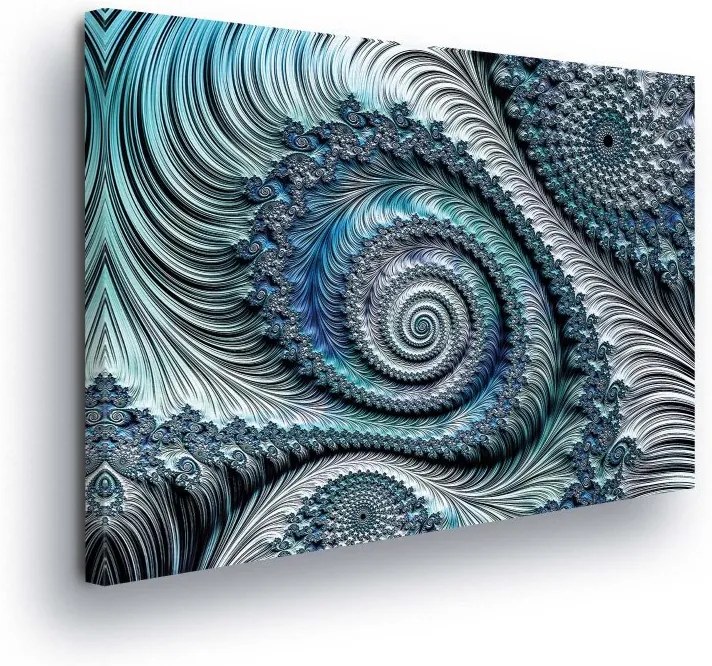 GLIX Tablou - Abstract Swirl in Blue Tones 100x75 cm