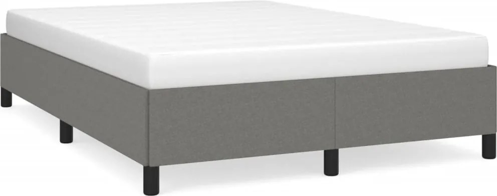 vidaXL Cadru de pat fără saltea, gri închis, 140x200 cm, textil