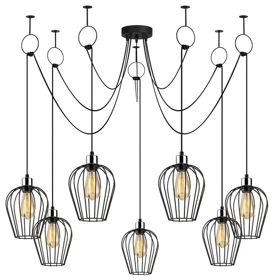 Lustră de 6 becuri Opviq lights Tel, negru