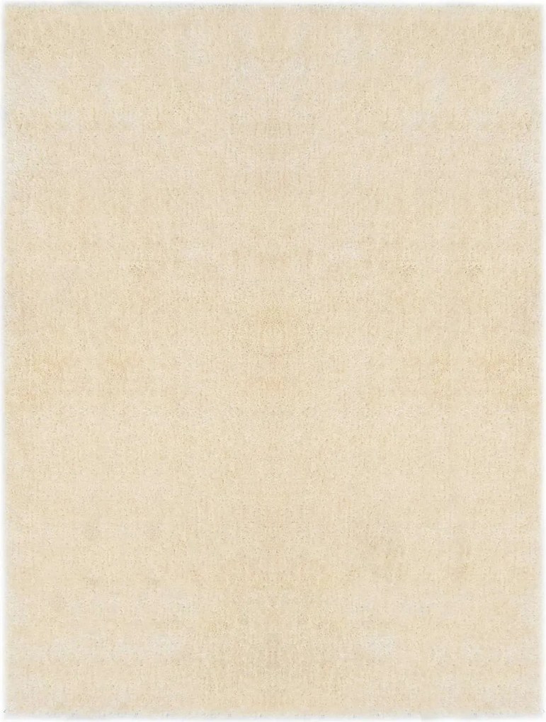 vidaXL Covor shaggy de zonă Crem 120 x 160 cm Polietilenă