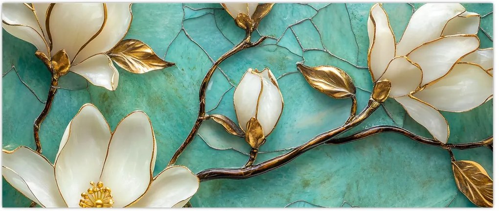 Tablou - Magnolii 3D (120x50 cm)