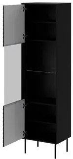 Set mobilier living Hermano I (Negru + Nuc warnia) . 1105956