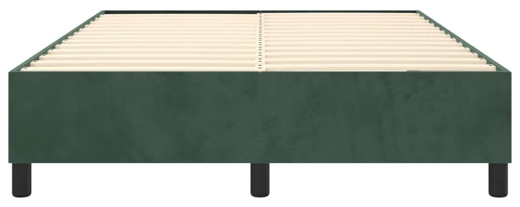 Cadru de pat box spring, verde inchis, 140x200 cm, catifea Verde inchis, 35 cm, 140 x 200 cm