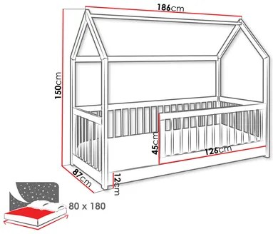 Pat pentru copii 80 cm Godna (Fag) (cu somieră). 1103315