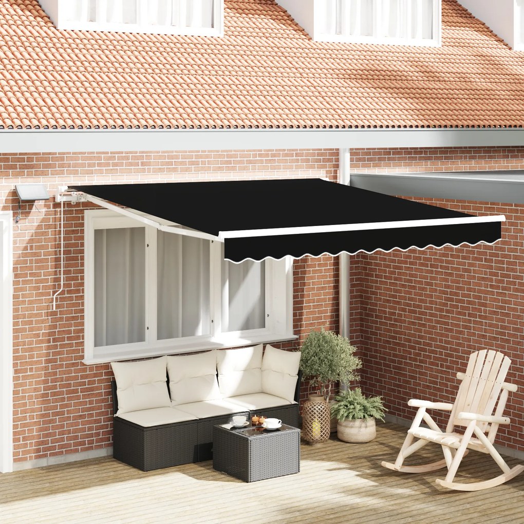 vidaXL Cortina Retractabilă with Manual 300 x 250 cm Negru