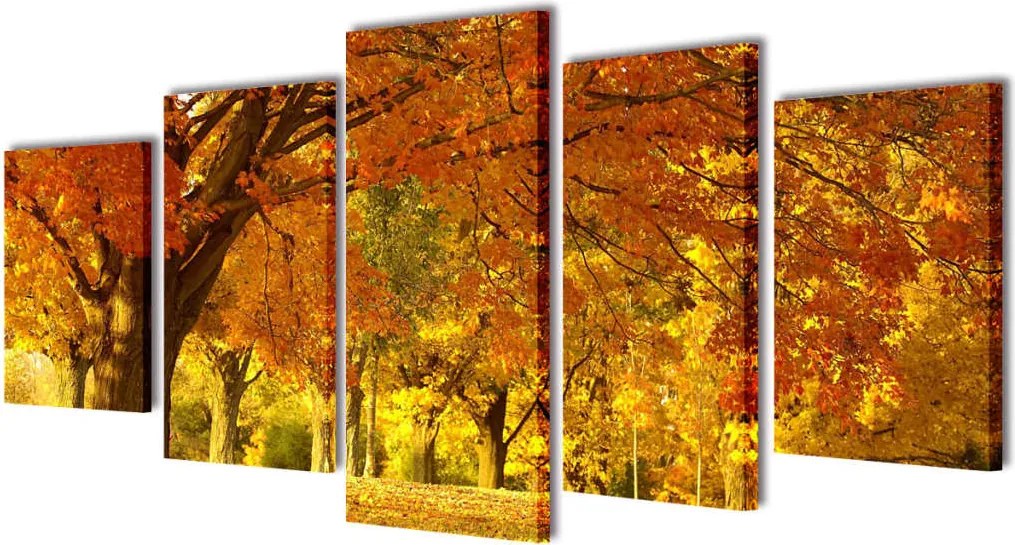 vidaXL Set tablouri de perete cu imprimeu arțar, 200 x 100 cm