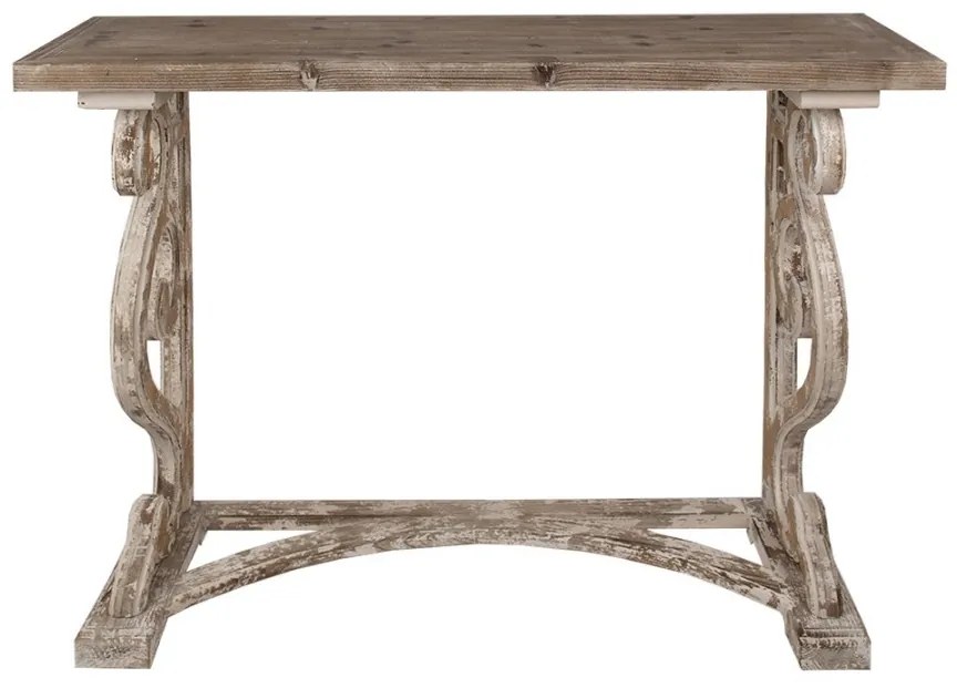 Consola natur, din lemn, aspect vintage, Sculptura