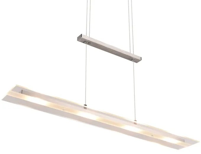 Lustră gri LED cu abajur din sticlă Milos – Trio