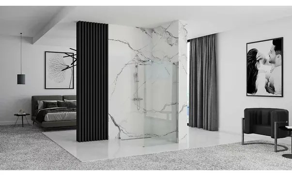 Paravan de dus tip Walk-in Rea Aero 80x195 cm profil crom