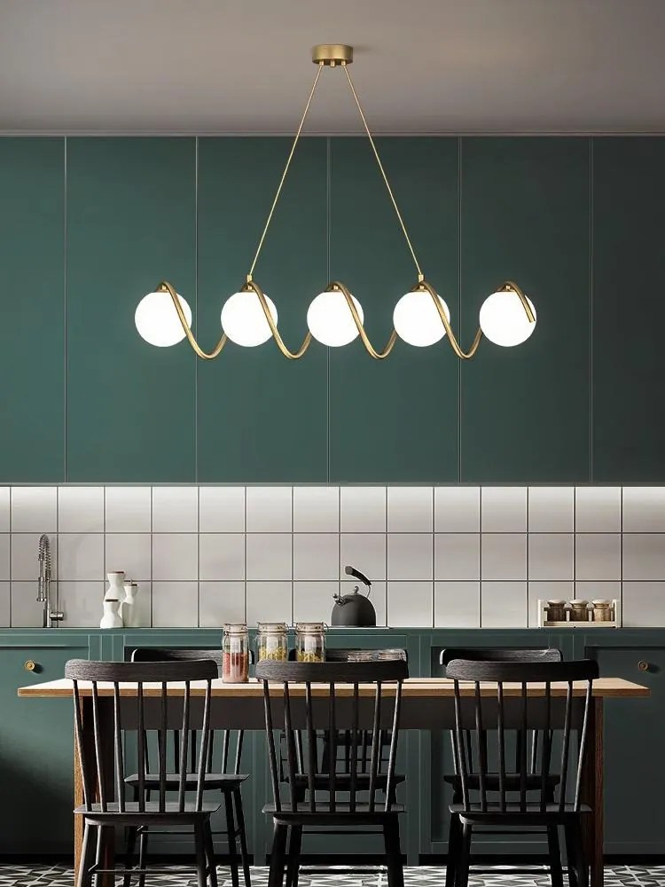 Lustra led Premium Gold,5 Globuri, 80 cm