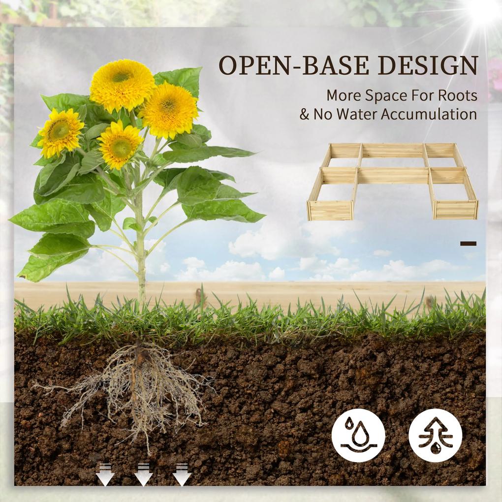 Jardiniera de Exterior Outsunny, 5 Piese modulare, Lemn de Brad | Aosom RO