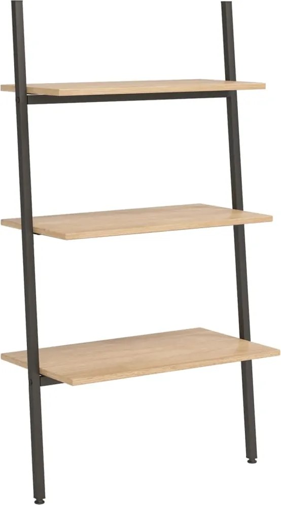 vidaXL Raft înclinat cu 3 niveluri maro deschis și negru 64x34x116 cm