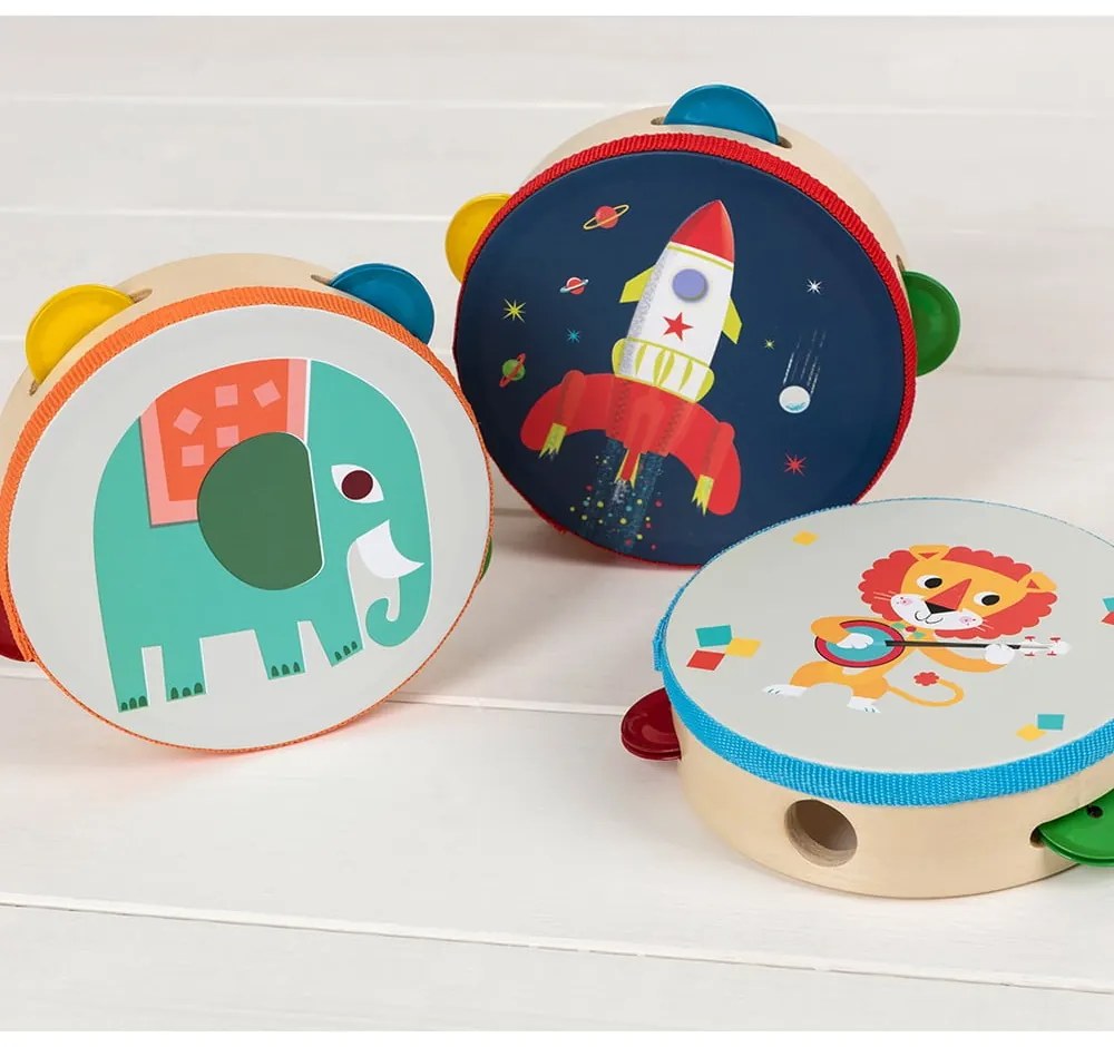 Jucărie muzicală Tambourine Animal Band – Rex London