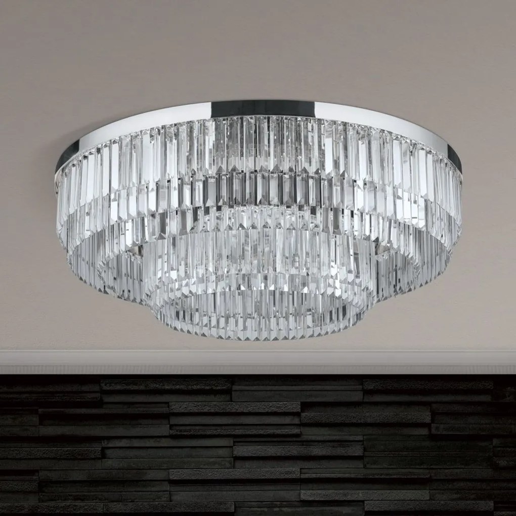 Lustra LED aplicata cristal design elegant lux PRISM D-95cm crom