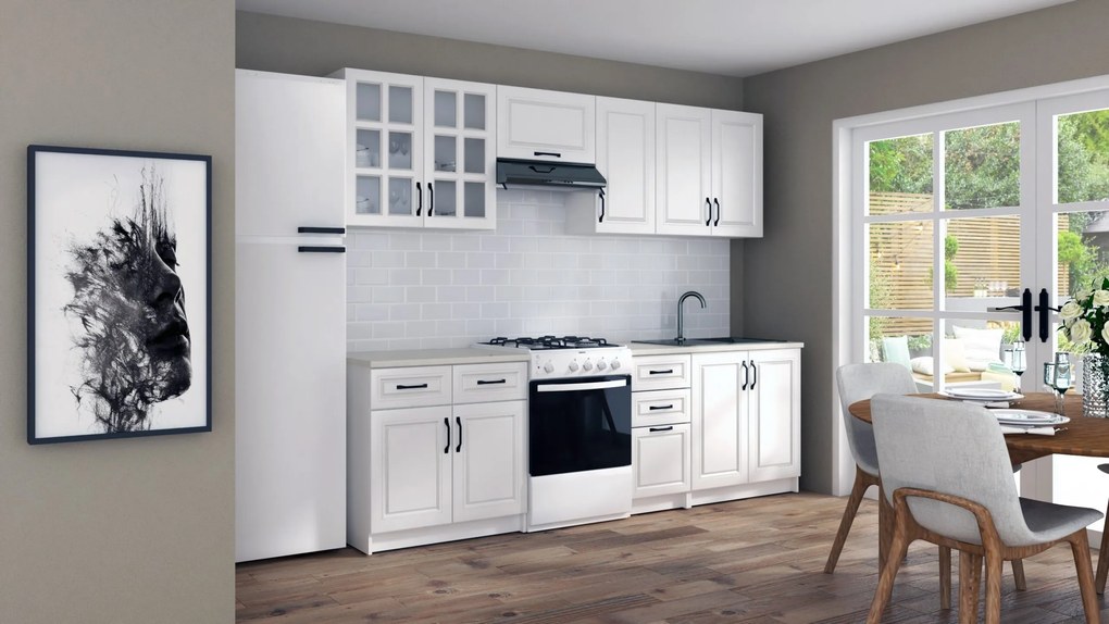 Bucatarie Micha MDF, 260 cm, Alb