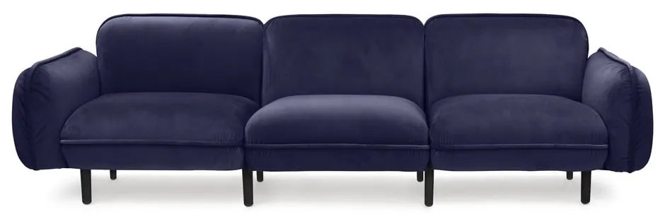 Canapea cu tapițerie din catifea EMKO Bean, albastru închis