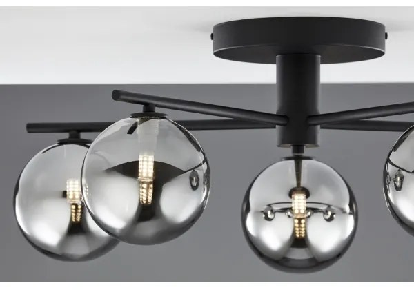 Jupiter 2048 - Plafonieră aplicată PRATO, 5xG9/14W/230V, negru/gri fumuriu