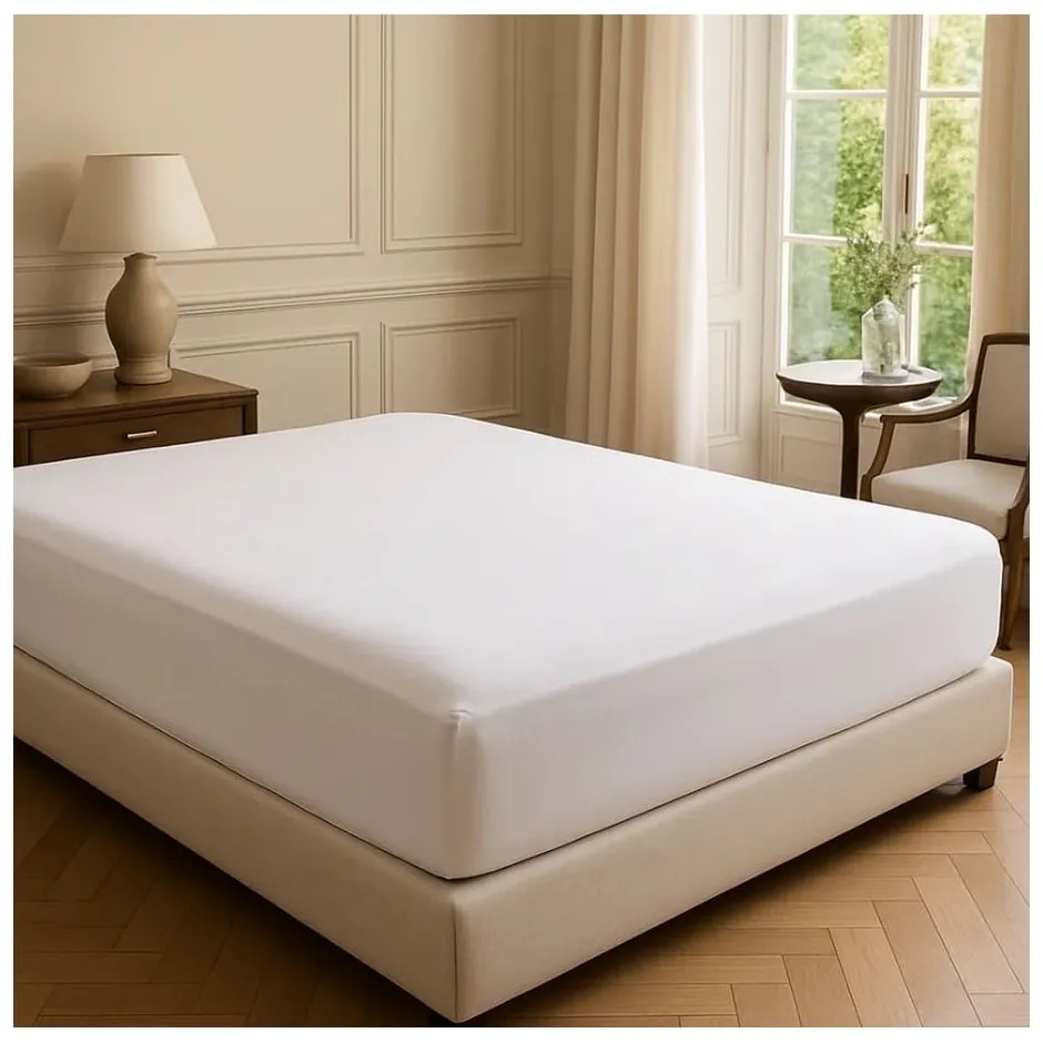 Cearceaf alb din bumbac ranforcé cu elastic 200x140 cm Ranforce – Mila Home Luxury