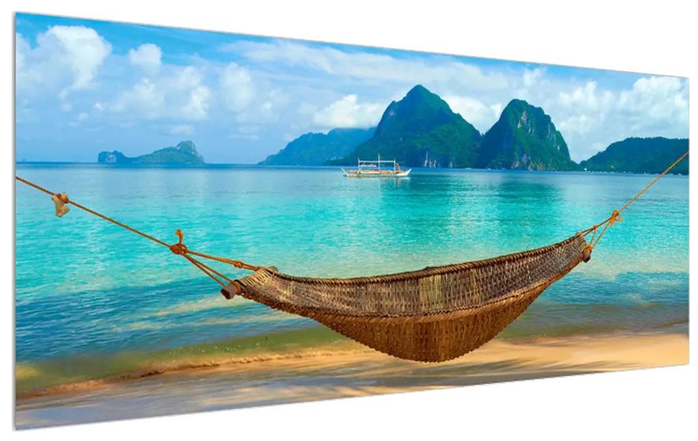 Tablou cu plasa pe plaja mării (120x50 cm), în 40 de alte dimensiuni noi