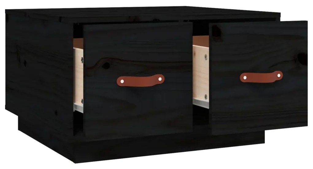 Masuta de cafea, negru, 60x53x35 cm, lemn masiv de pin 1, Negru