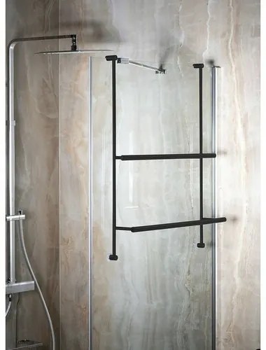 SAPHO 1301-09B suport suspendat pentru prosoapepentru paravan de duș 60 x 73 x 12,5 cm, negru mat