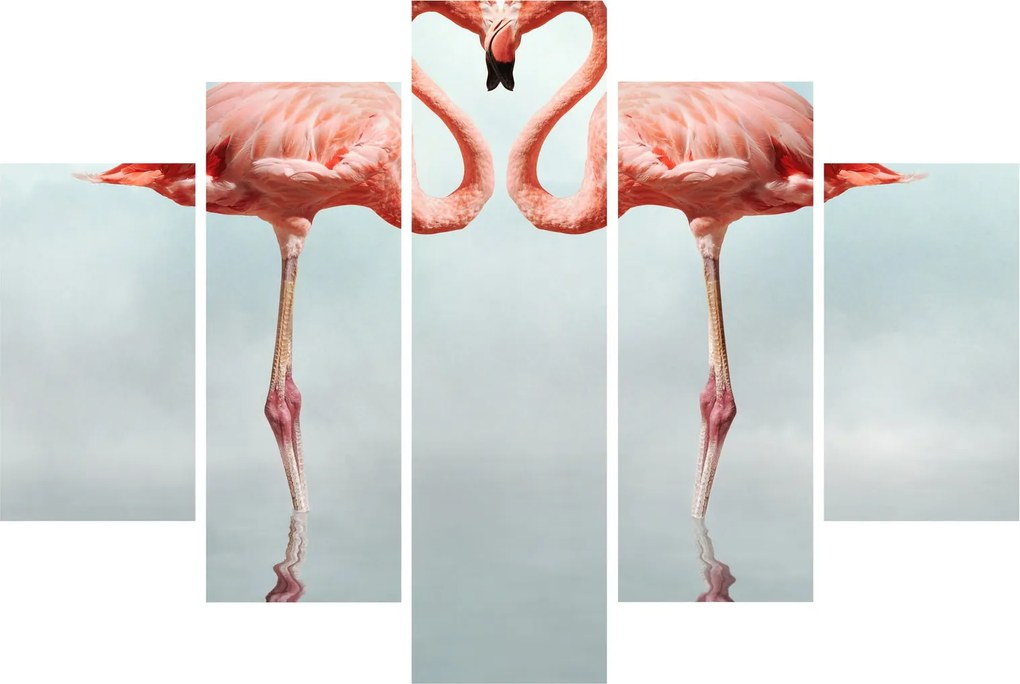 Tablou cu doi flamingo (150x105 cm)
