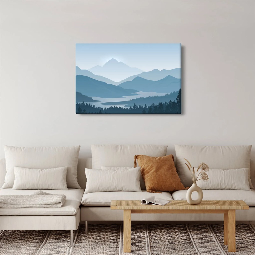 Tablou - Munții cu privirea graficeanului (90x60 cm)