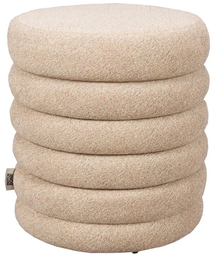 Taburet bej cu tapițerie din țesătură bouclé Fern – Dutchbone