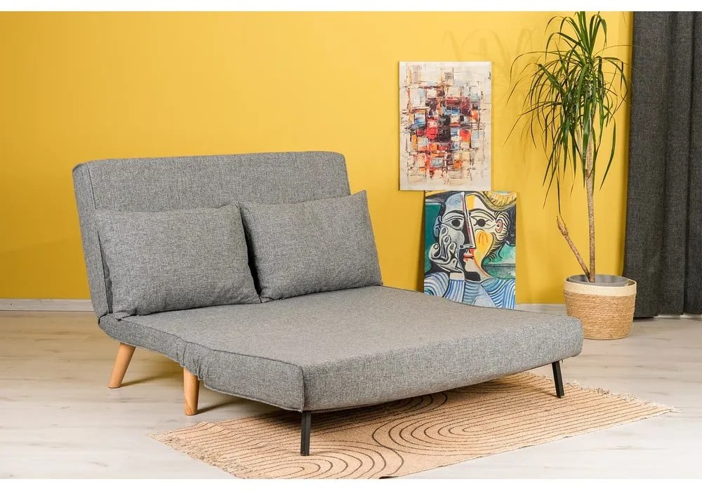 Canapea gri extensibilă 120 cm Folde – Artie