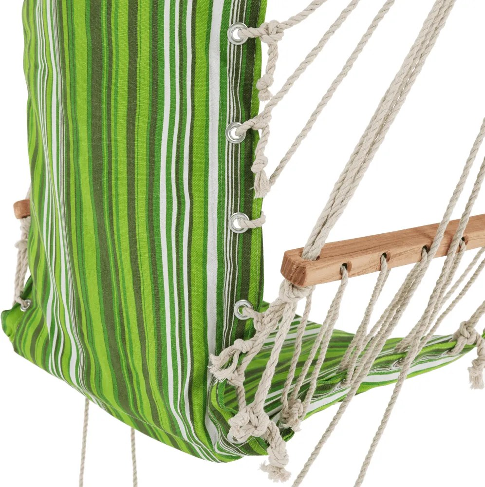 Scaun balansoar suspendabil, verde / alb, JAMBI