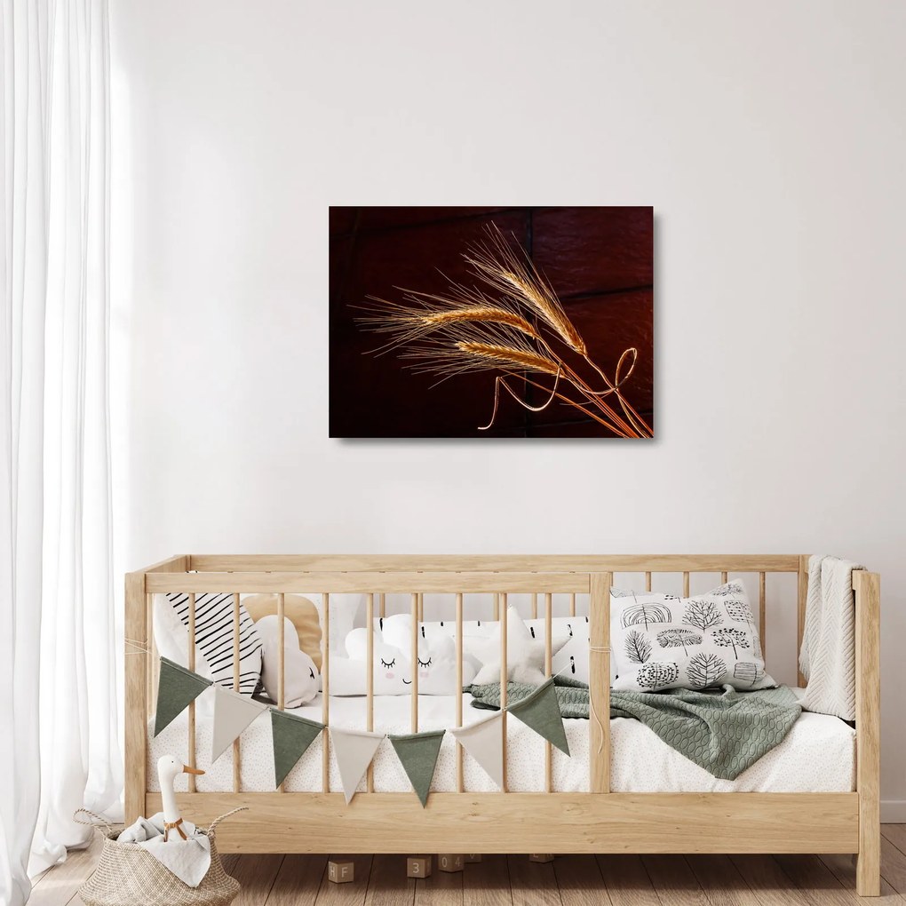 Tablou pe sticlă - Spic în prim plan (70x50 cm)