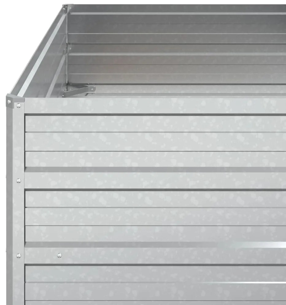 Strat inaltat de gradina argintiu 100x100x45cm otel galvanizat 1, 100 x 100 x 45 cm