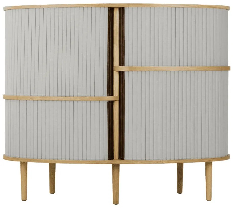 Dulap gri-în culoare naturală cu aspect de lemn de stejar cu ușă glisantă 120x100x50 cm Audacious – UMAGE