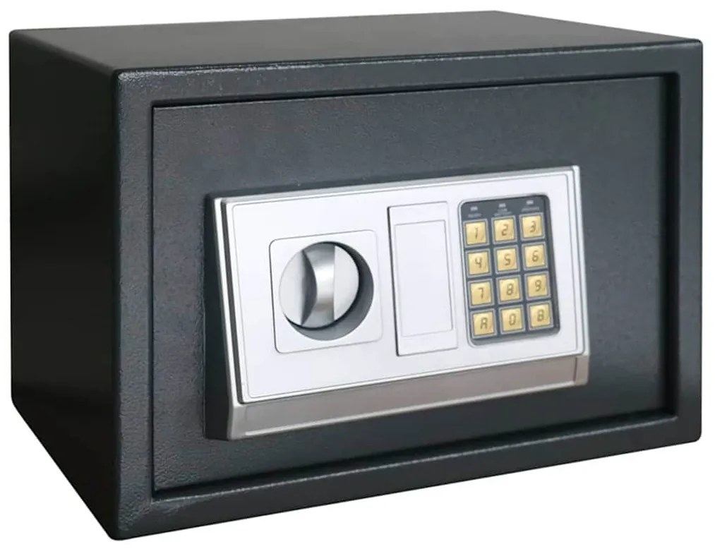 vidaXL Seif digital cu blocare Gri închis 35 x 25 x 25 cm Oțel