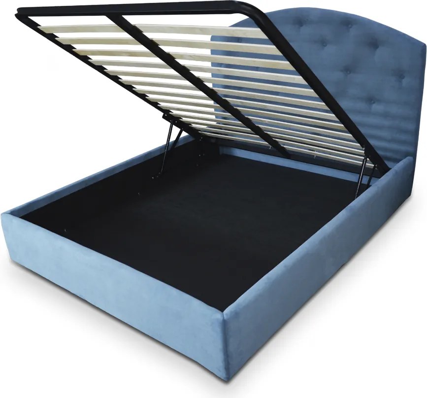 Pat tapitat somiera metalica rabatabila inclusa, dimensiune 180x200, material si culoare la alegere – Model Verona