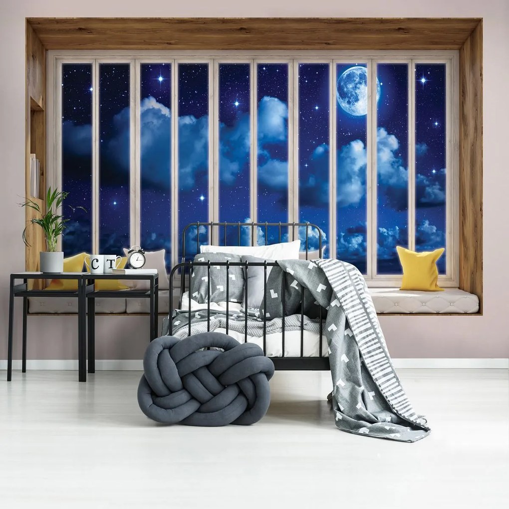 Fototapet - Cerul nocturn în geam (152,5x104 cm)