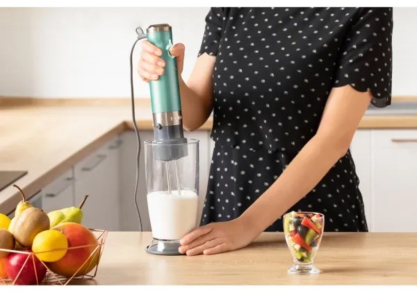 Mixer vertical 4 în 1 1200W/230V oțel inoxidabil/turcoaz Sencor