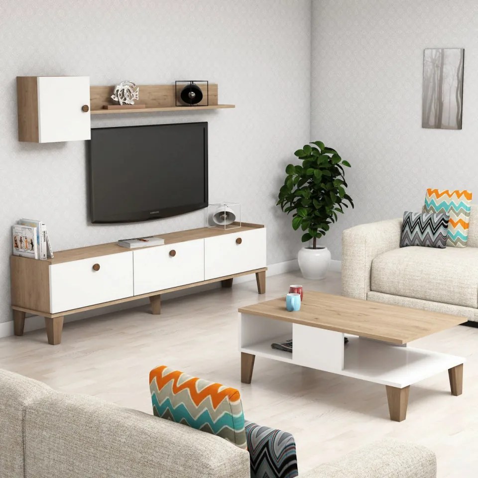 Set de Mobilier pentru Sufragerie Sumer G5020, Stejar / Alb