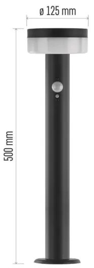 Lampă LED solară cu senzor LED/2W/3,7V 1200 mAh IP44 50 cm