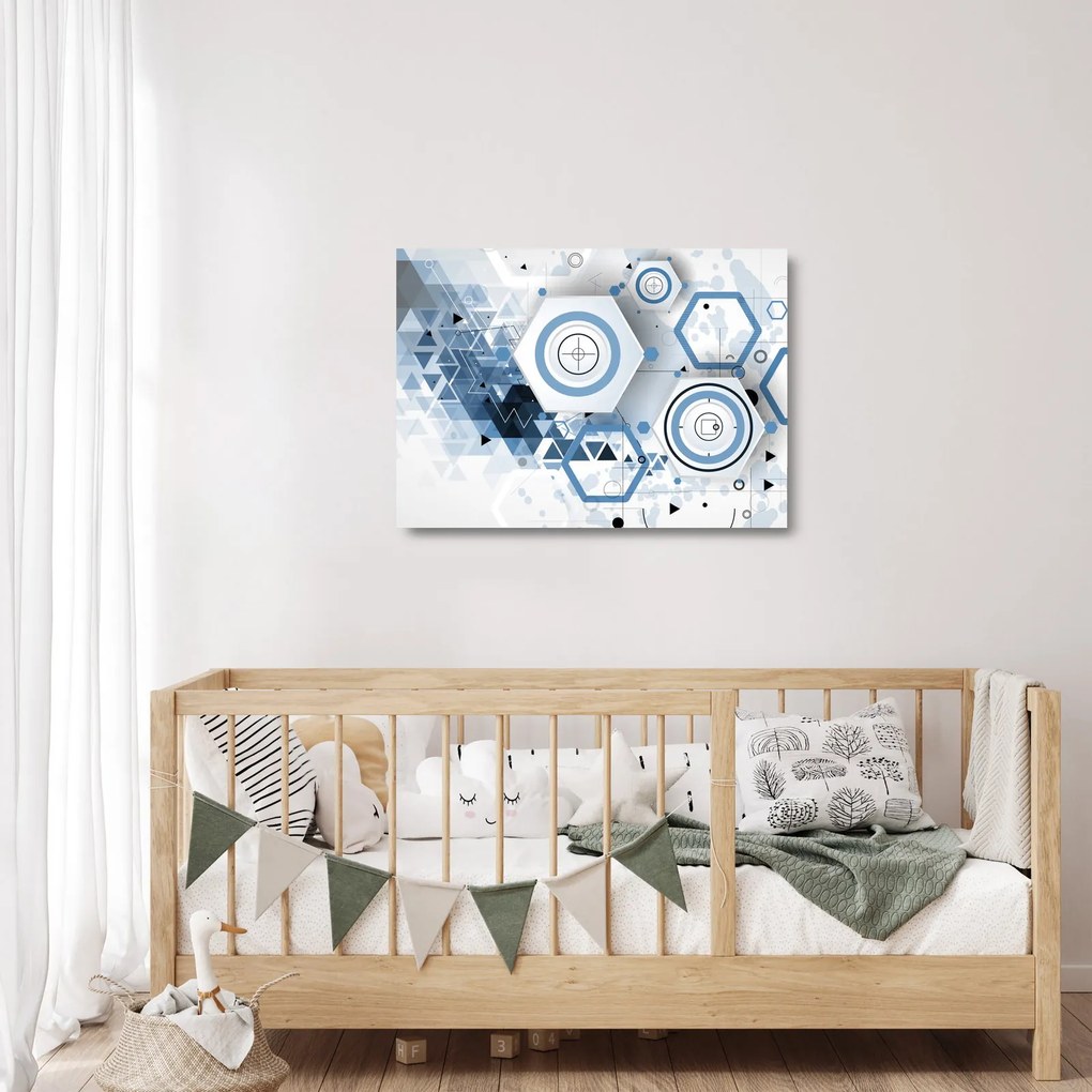 Tablou pe sticlă - Abstract geometric (70x50 cm)