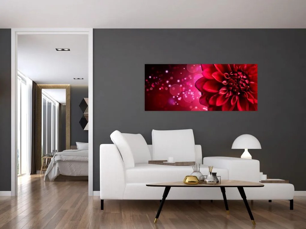 Tablou cu floare roșie (120x50 cm)