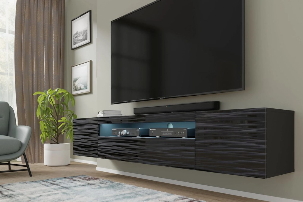 Masă TV Aurora 200 (sahara Negru) (cu iluminat LED). 1124868