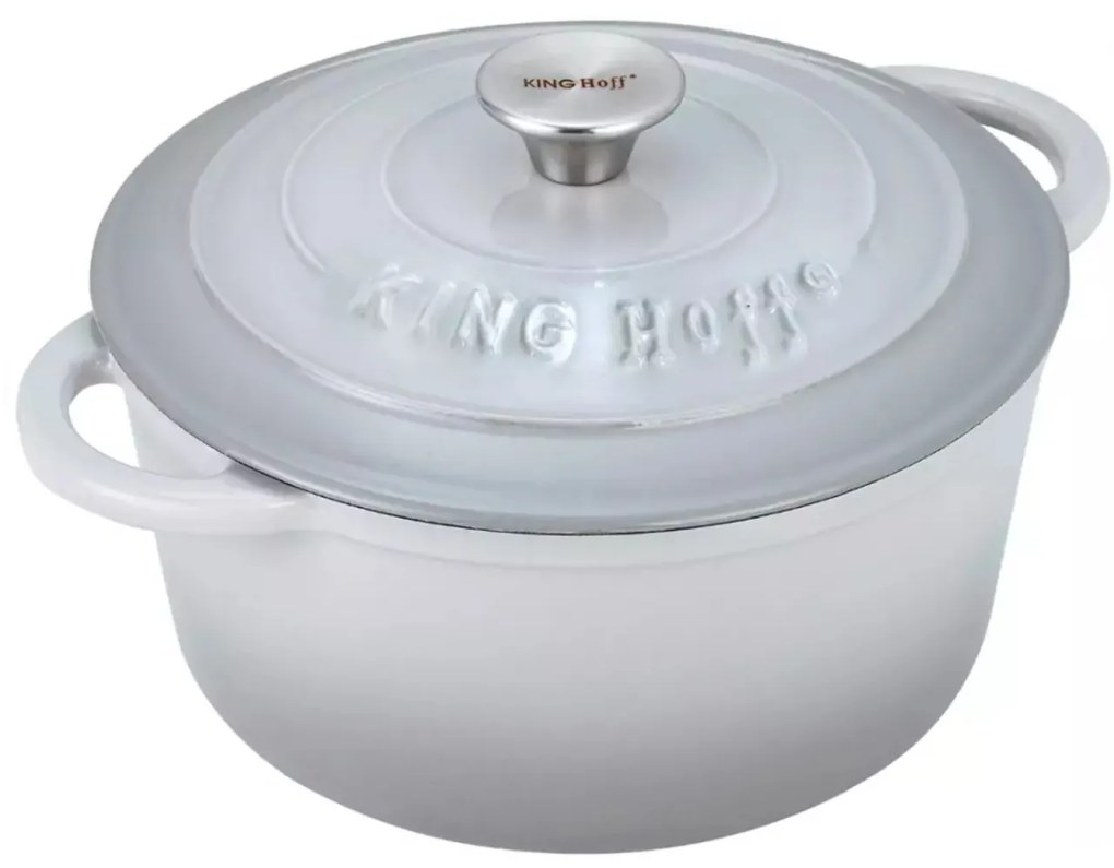 Oală cu capac din fontă Ø24 cm, 4L, gri Kinghoff KH1521