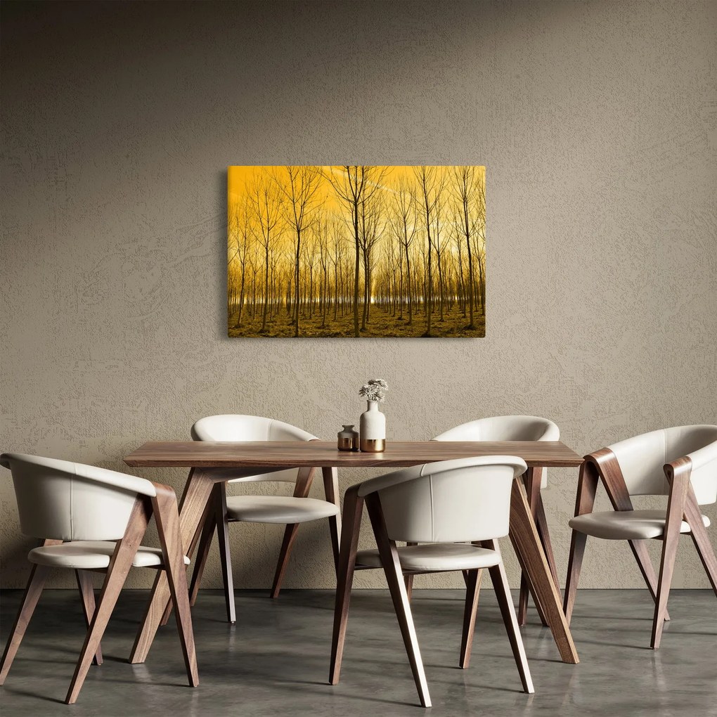 Tablou cu pădure în apus de soare (90x60 cm)