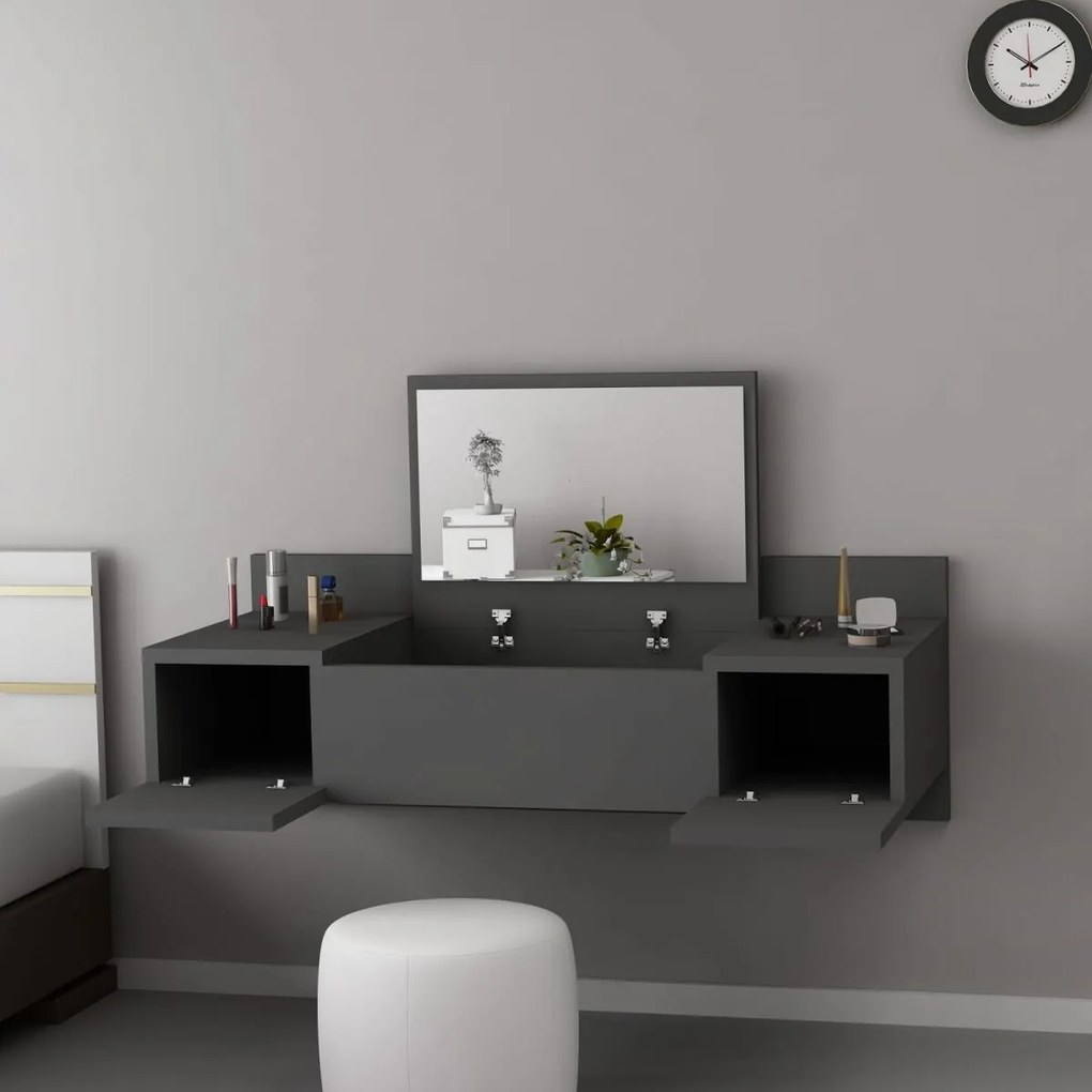 Masa de machiaj suspendata Vanity Homs , 100 x 33 x 39.1 cm, Gri