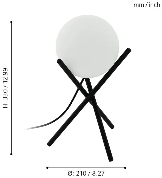 Eglo 97333 - Lampă de masă CASTELLATO 1xE14/28W/230V