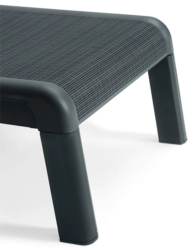 Șezlong Mallorca din plastic, grafit