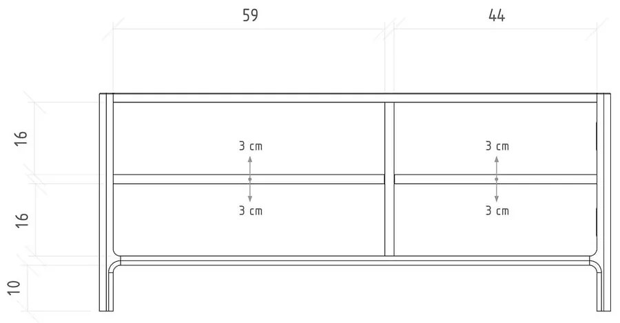 Comodă TV în culoare naturală din lemn de stejar 111x48 cm Twig – The Beds